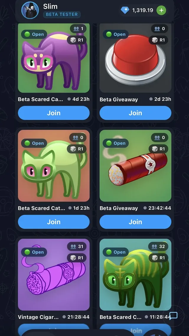 Telegram gifts and giveaways inside Medal